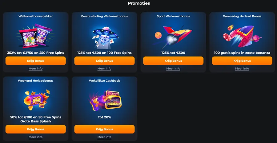 Exclusieve bonussen en speciale aanbiedingen bij CosmicSlot Casino